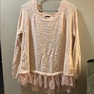 Torrid rose gold lace back sweater